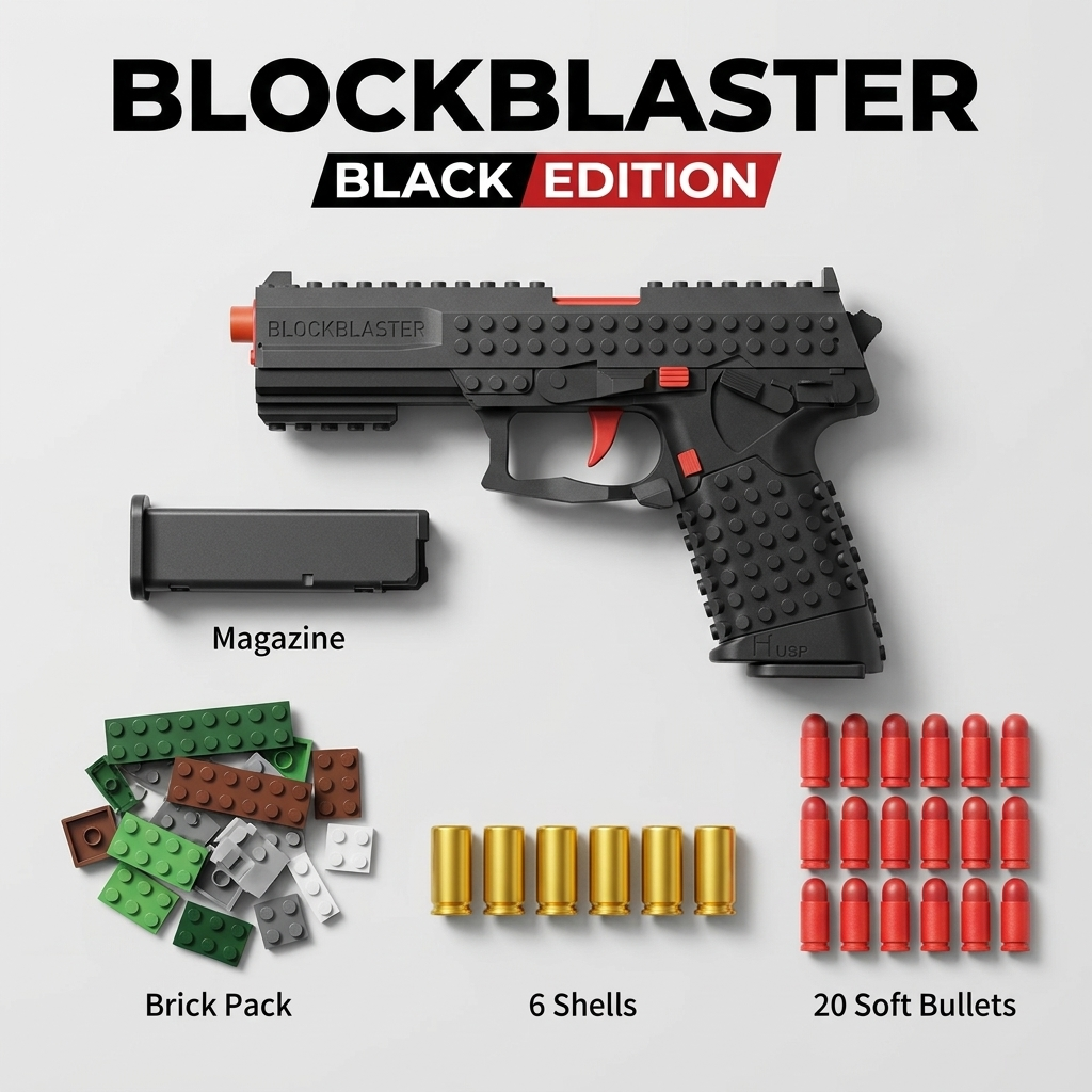 BrickRange Black Edition Brick-Style Toy Blaster - product photo 3 of 5