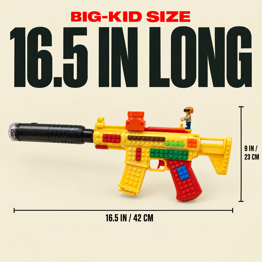 BrickRange Tactical AR Toy Blaster with Mist and Light - product photo 6 of 6