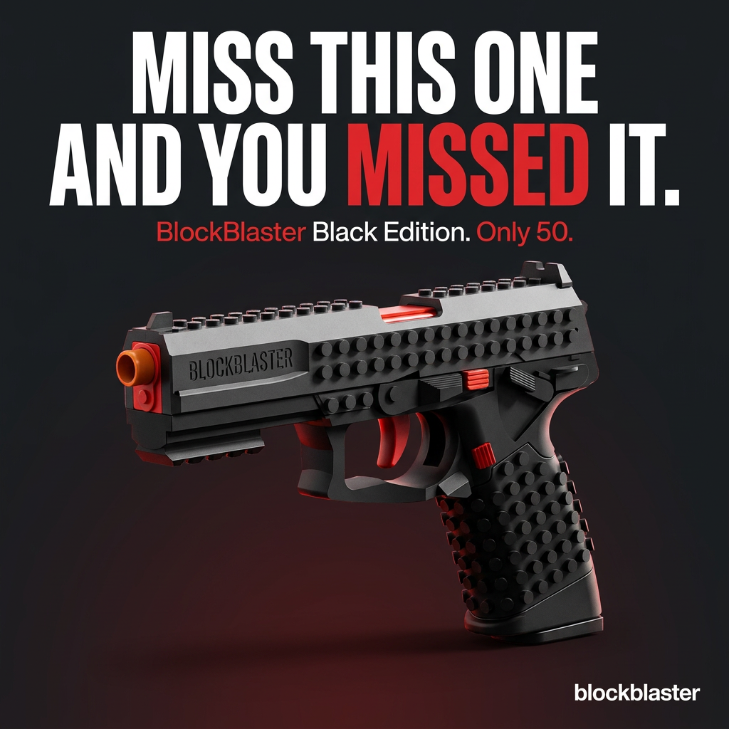 BrickRange Black Edition Brick-Style Toy Blaster - product photo 5 of 5