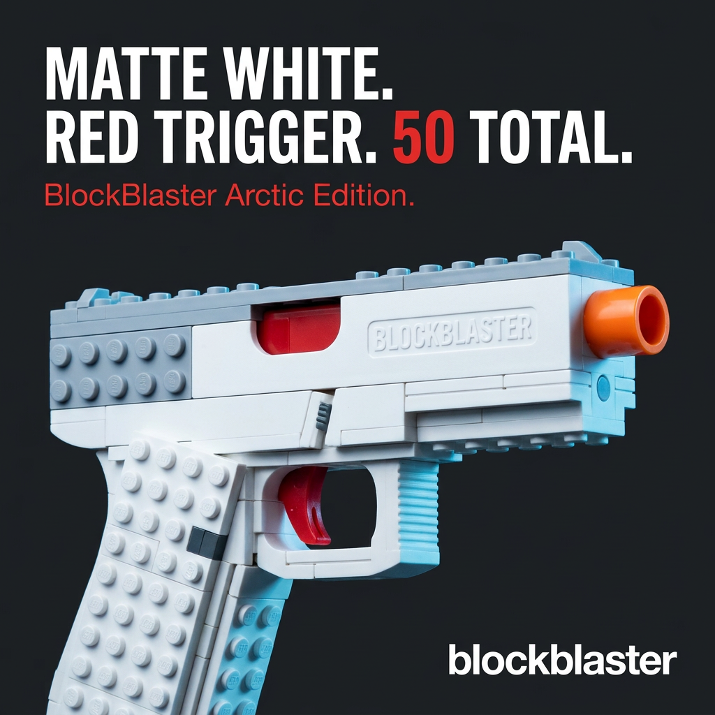 BrickRange Arctic White Edition Brick-Style Toy Blaster - product photo 2 of 4