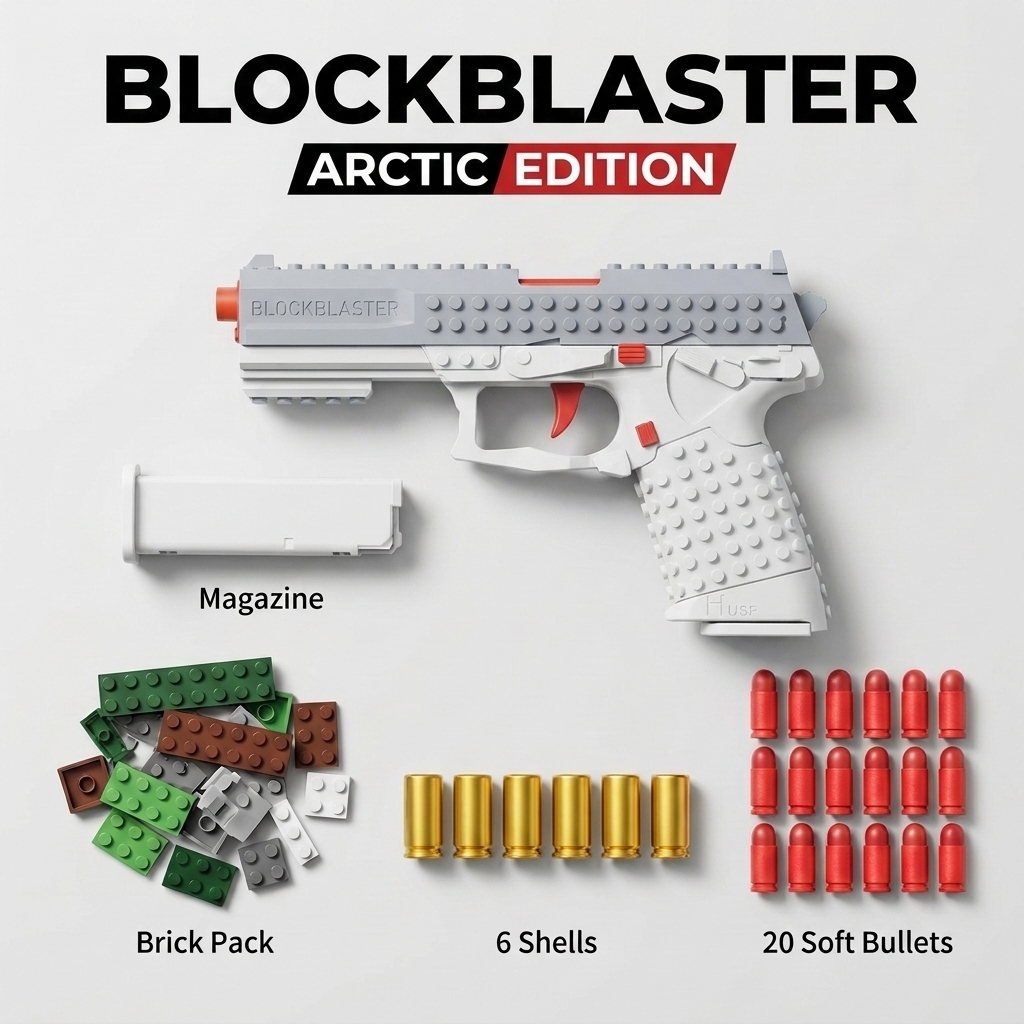 BrickRange Arctic White Edition Brick-Style Toy Blaster - product photo 4 of 4