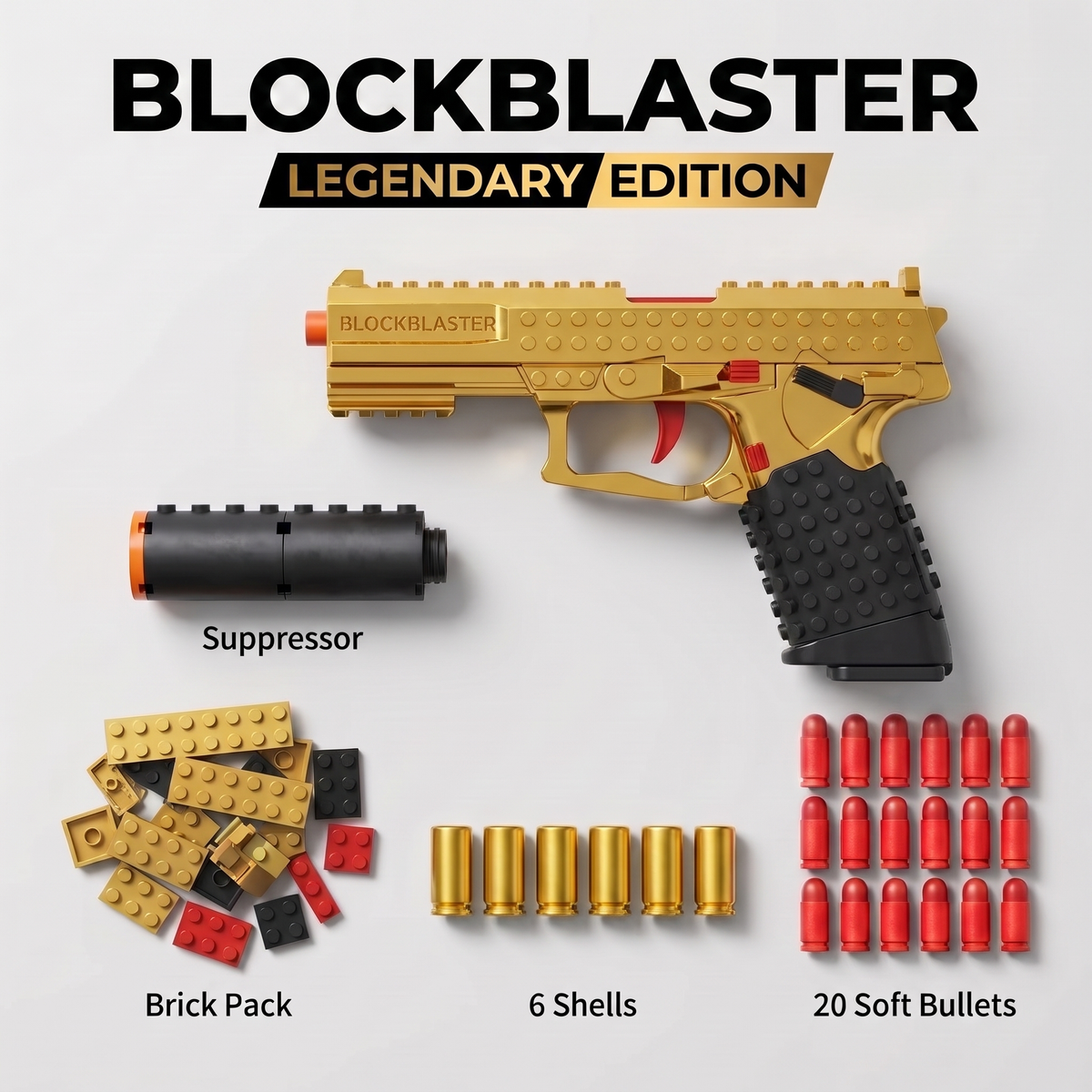 BrickRange Legendary Edition Brick-Style Toy Blaster - product photo 2 of 2